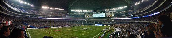 Panoramic view of Rogers Centre during an Argonauts game