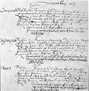 Graduation registry for Descartes at the Collège Royal Henry-Le-Grand, La Flèche, 1616.