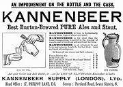 Kannenbeer, 1900 advertisement for selling beer in sealed stone jugs