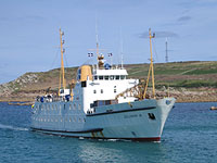 Scillonian III approaching St Mary's Harbour
