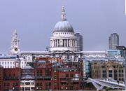 St Paul's from across the Thames, over the top of surrounding postwar construction