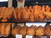 A variety of breads at the Boudin Bakery