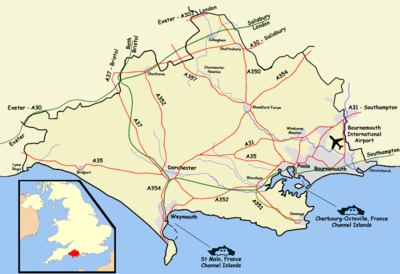 The A354 and A353 roads, Condor Ferries, and the South Western and Heart of Wessex lines link to Weymouth.