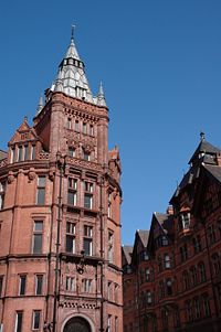 King Street with Alfred Waterhouse's and Watson Fothergill's buildings