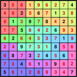 Solution numbers in red for above puzzle