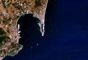 Satellite view of the Bay of Gibraltar (NASA).