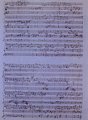 Manuscript of Bardengesang auf Gibraltar: O Calpe! Dir donnert's am Fusse by Wolfgang Amadeus Mozart.