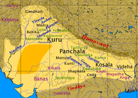 The position of the Sindhu River in Vedic period of South Asia.