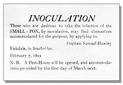 Smallpox inoculation sign, 1801