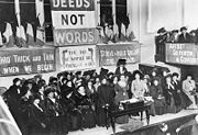 The Women's Social and Political Union became known for its militant activity. Pankhurst once said: "[T]he condition of our sex is so deplorable that it is our duty to break the law in order to call attention to the reasons why we do."