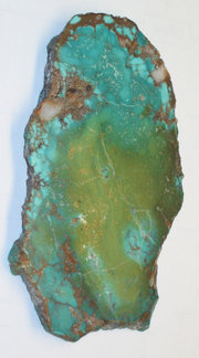 Slab of turquoise in matrix showing a large variety of different colouration