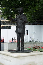 The statue of Mandela in Parliament Square, London.