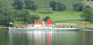 A steamer on Ullswater