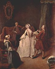 Pietro Longhi, "La lezione di danza" (The Dancing Lesson), ca 1741, Venezia, Gallerie dell'Accademia.