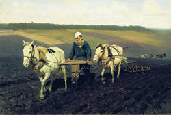 Tolstoy Plowing, by Repin