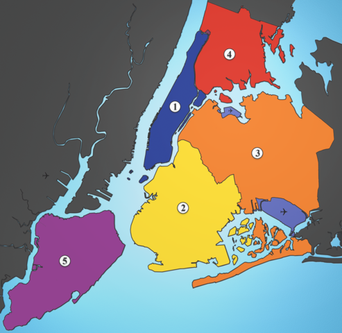 Image:5 Boroughs Labels New York City Map Julius Schorzman.png