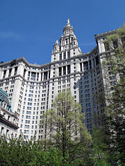 The Manhattan Municipal Building, a 40-story building built to accommodate increased governmental space demands after the 1898 consolidation of New York City