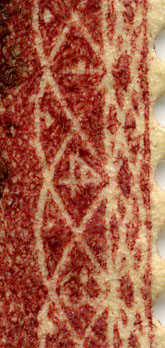 Close examination of the Penny Red, left, reveals a "148" in the margin, indicating that it was printed with plate #148. Stamps printed from plate #77 are extremely rare.
