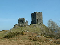 Dolwyddelan Castle, built by Llywelyn ab Iorwerth in the early 13th century to watch over one of the valley routes into Gwynedd