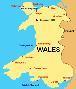 Political map of Wales