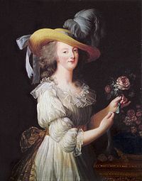 Marie Antoinette in 1783, the famous "muslin" portrait. Portrait by Marie Louise Élisabeth Vigée-Lebrun