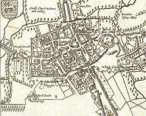 A map of Oxford, 1605.