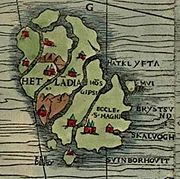 An inaccurate map of Shetland from the Carta Marina of 1529