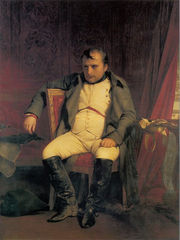 Napoleon following his abdication. In an 1845 portrait by Paul Delaroche.