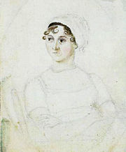 A watercolour and pencil sketch of Jane Austen, believed to be drawn from life by her sister Cassandra (c. 1810)[a]