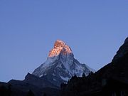 The Matterhorn, the classical pyramidal peak