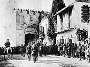 General Edmund Allenby enters the Jaffa Gate in the Old City of Jerusalem on December 11, 1917