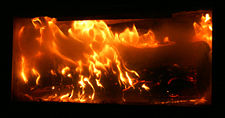 A log on fire