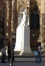 Statue of King George V by William Reid Dick, outside Westminster Abbey, London