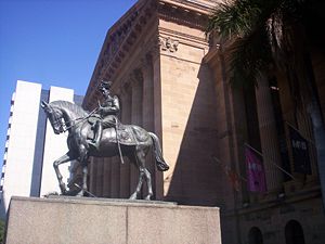 Statue of King George V in King George Square outside Brisbane City Hall