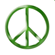 A peace sign, which is widely associated with pacifism.