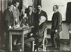 Wilhelm Maximilian Wundt (seated) was a German psychologist, generally acknowledged as a founder of experimental psychology.
