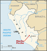 Location of Machu Picchu.