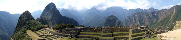 Hi-Res panoramic photo of Machu Picchu.
