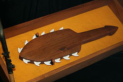 Hawaiian art item with tiger shark teeth