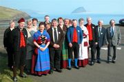 Faroese folk dancers in national costumes.