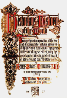 The title page  to The Historians' History of the World.