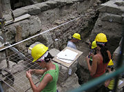 Archaeologists excavate historical sites to discover information about the past.
