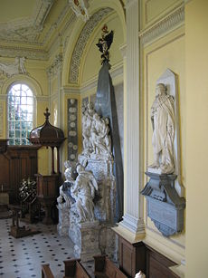 The Duke and Duchess of Marlborough's tomb in the chapel at Blenheim Palace, designed by William Kent