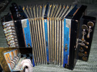 Bisonoric diatonic button accordion (German make, early 20th century).