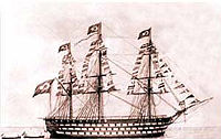 Mahmudiye (1829), ordered by Sultan Mahmud II and built by the Imperial Naval Arsenal on the Golden Horn in Constantinople, was for many years the largest warship in the world. The 62x17x7 m ship-of-the-line was armed with 128 cannons on 3 decks. She participated in many important naval battles, including the Siege of Sevastopol (1854-1855) during the Crimean War (1854-1856). She was decommissioned in 1875