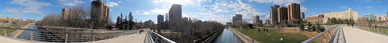 The Rideau Canal as viewed from the Corktown Footbridge