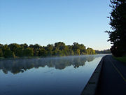 The Rideau Canal and pathway at dawn, near Carleton University