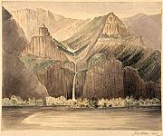 Multnomah Falls, painted by James W. Alden, 1857