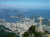 Christ the Redeemer (Cristo Redentor) atop Corcovado mountain, Rio de Janeiro, Brasil.