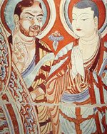 Blue-eyed Central Asian (Tocharian?) and East-Asian Buddhist monks, Bezeklik, Eastern Tarim Basin, 9th-10th century.